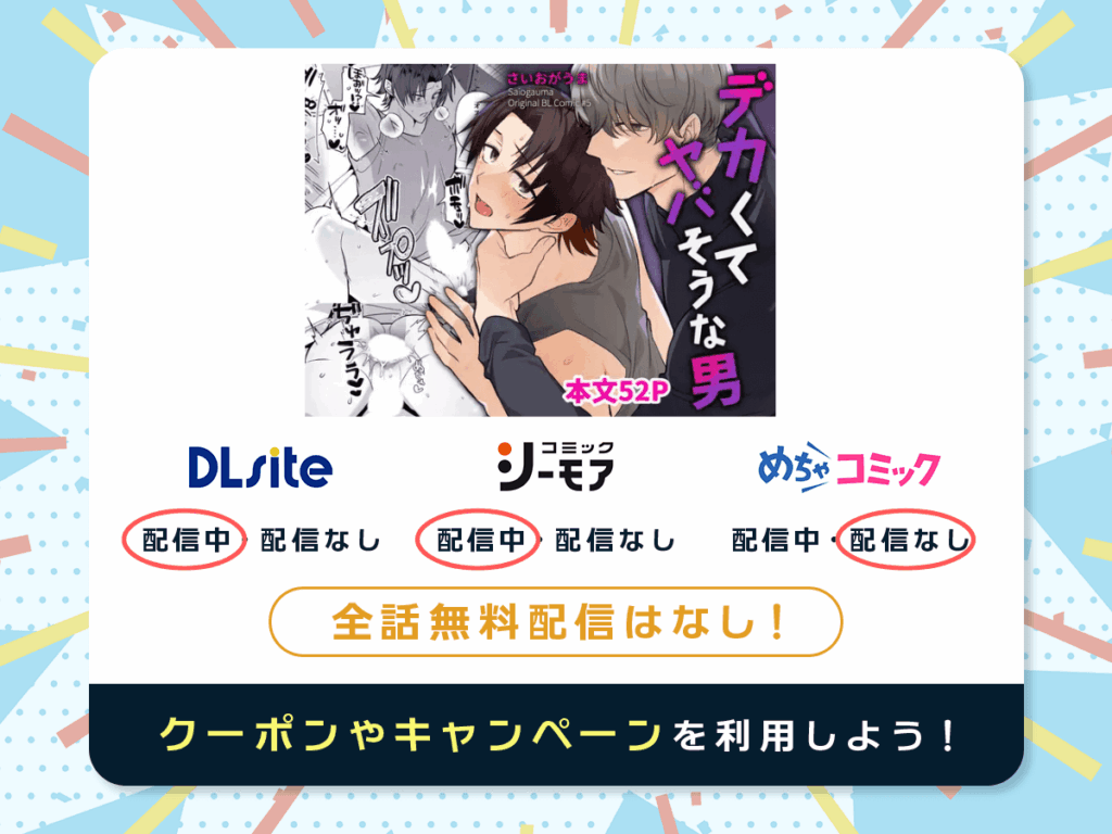 『デカくてヤバそうな男』を配信している電子書籍一覧