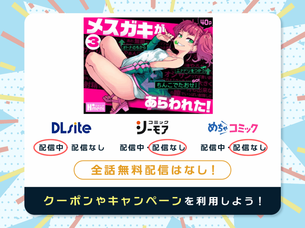 『メスガキがあらわれた3』を配信している電子書籍一覧