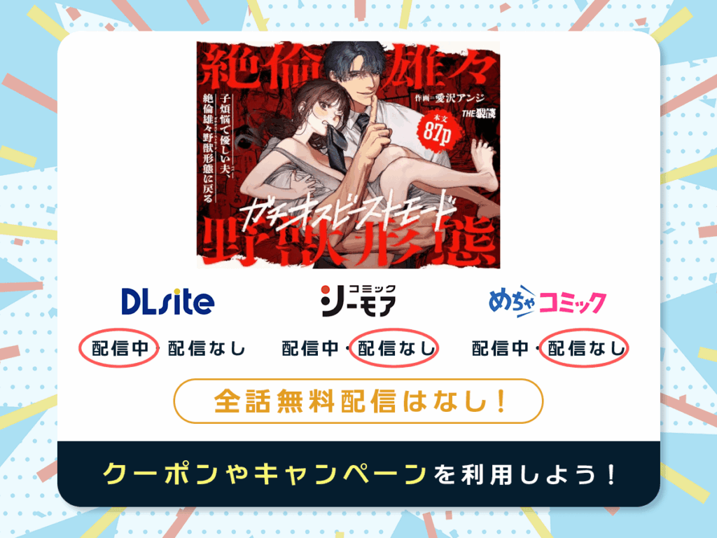 『子煩悩で優しい夫、絶倫雄々野獣形態に戻る』を配信している電子書籍一覧