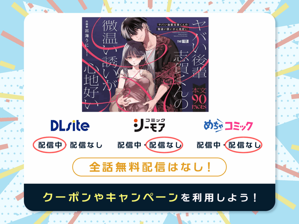 『ヤバい後輩 志賀くんの微温い誘いが心地好い』を配信している電子書籍一覧