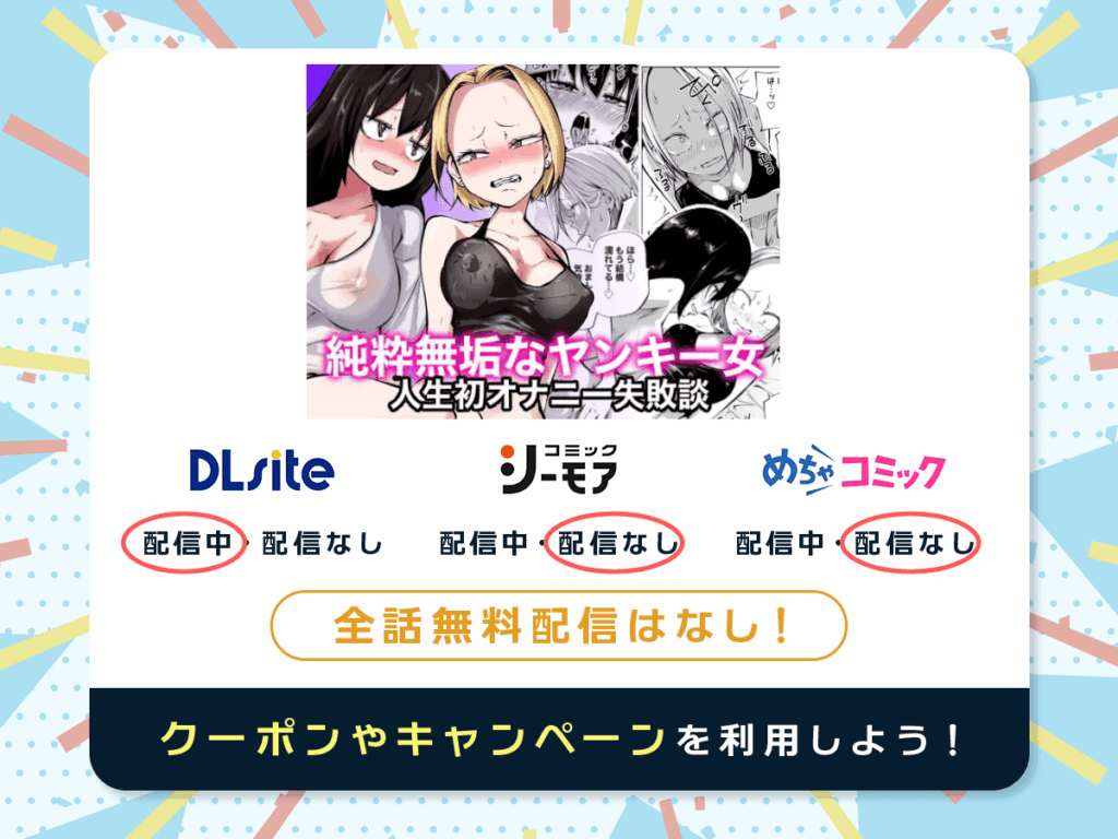『純粋無垢なヤンキー女人生初オナニー失敗談』を配信している電子書籍一覧