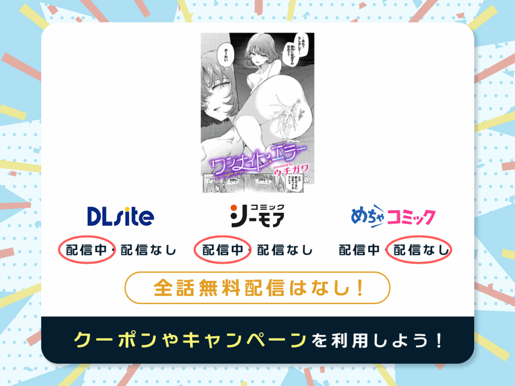 『ワンナイト・エラー』を配信している電子書籍一覧