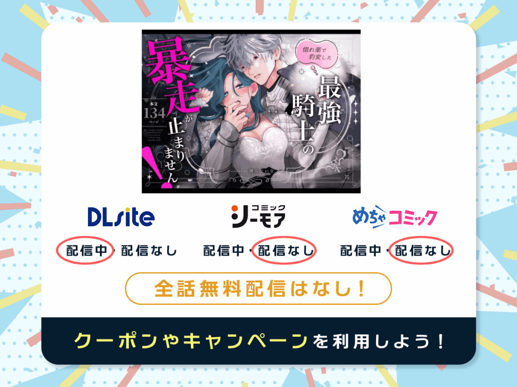 『惚れ薬で豹変した最強騎士の暴走が止まりません!』を配信している電子書籍一覧