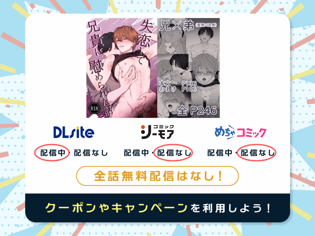『失恋して兄貴に慰められた話』を配信している電子書籍一覧