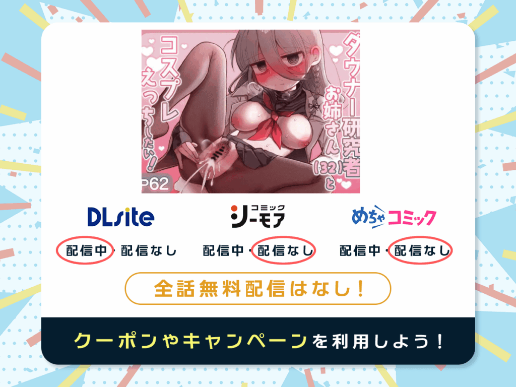 『ダウナー研究者お姉さん(32)とコスプレえっちしたい！』を配信している電子書籍一覧
