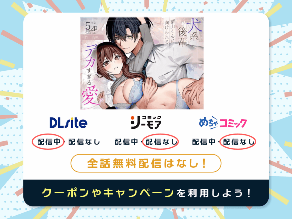 『犬系後輩葉山くんに向けられるデカすぎる愛』を配信している電子書籍一覧