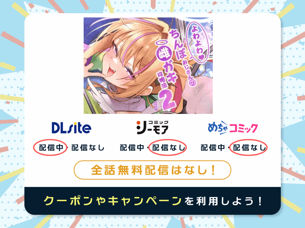 『よわよわちんぽおじさんの雌ガキ攻略法2』を配信している電子書籍一覧