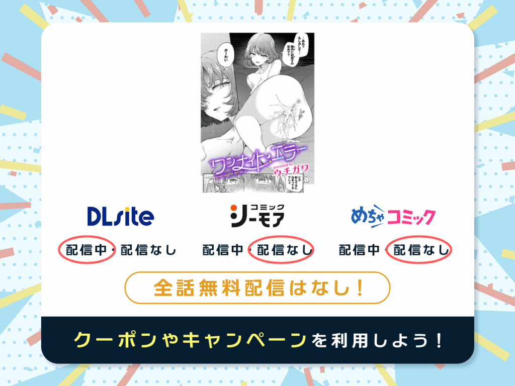 『ワンナイト・エラー』を配信している電子書籍一覧