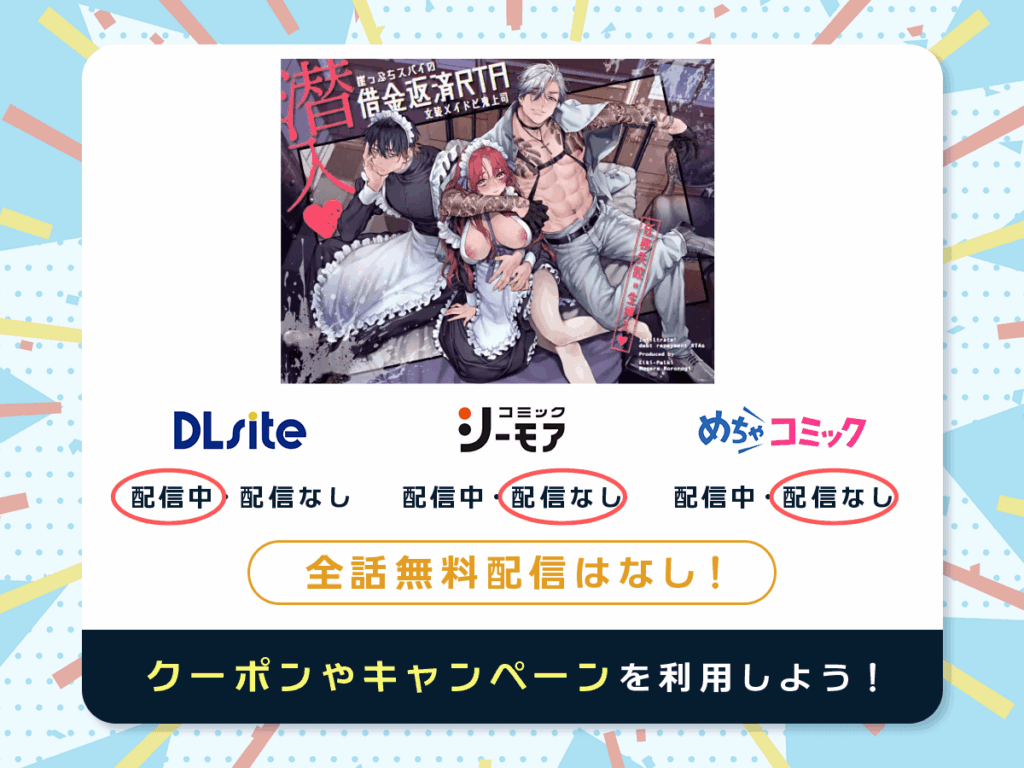 『潜入!崖っぷちスパイの借金返済RTA~女装メイドと鬼上司~』を配信している電子書籍一覧