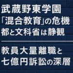 武蔵野東学園、自閉症児と健常児の混合教育の現場に広がる不安 都と文科省は静観、保護者ら訴訟に唖然