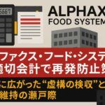 アルファクス・フード・システム、不適切会計で再発防止策へ　期末に広がった“虚構の検収”と上場維持の瀬戸際
