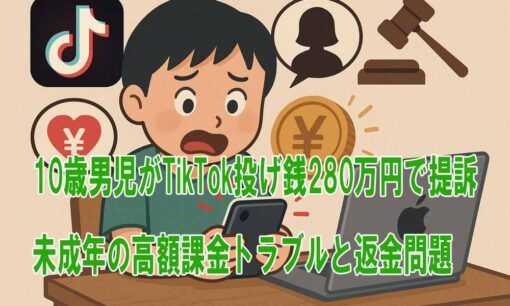 10歳男児がTikTok投げ銭280万円で提訴　未成年の高額課金トラブルと返金問題