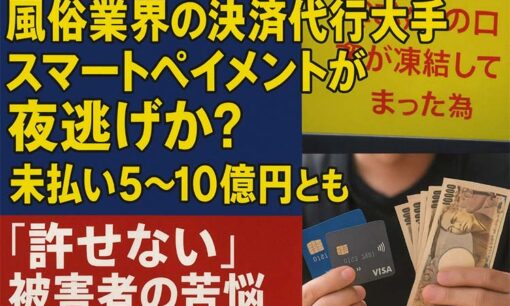 風俗業界の決済代行業者スマートペイメントが夜逃げか？ 未払い5〜10億円とも　「許せない」被害者の苦悩