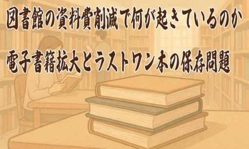 図書館の資料費削減で何が起きているのか　電子書籍拡大とラストワン本の保存問題