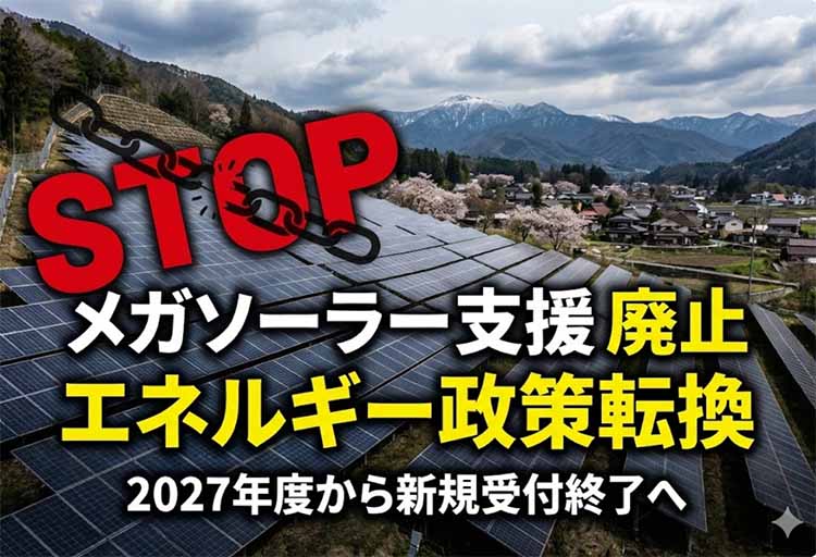 メガソーラー支援廃止へ