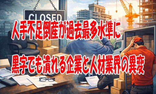 人手不足倒産が過去最多水準に　黒字でも潰れる企業と人材業界の異変