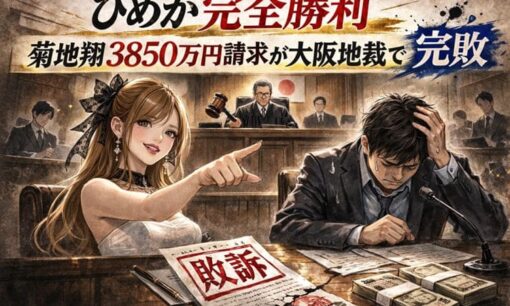 ひめか完全勝利 エクシア元代表・菊地翔3850万円請求が大阪地裁で完敗 大阪北新地No.1キャバ嬢の無敵末路にX冷笑の嵐