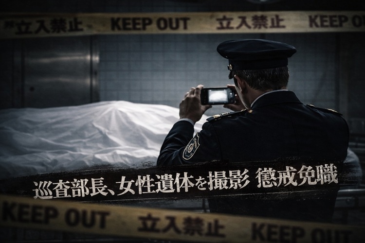 警察官 女性遺体を撮影