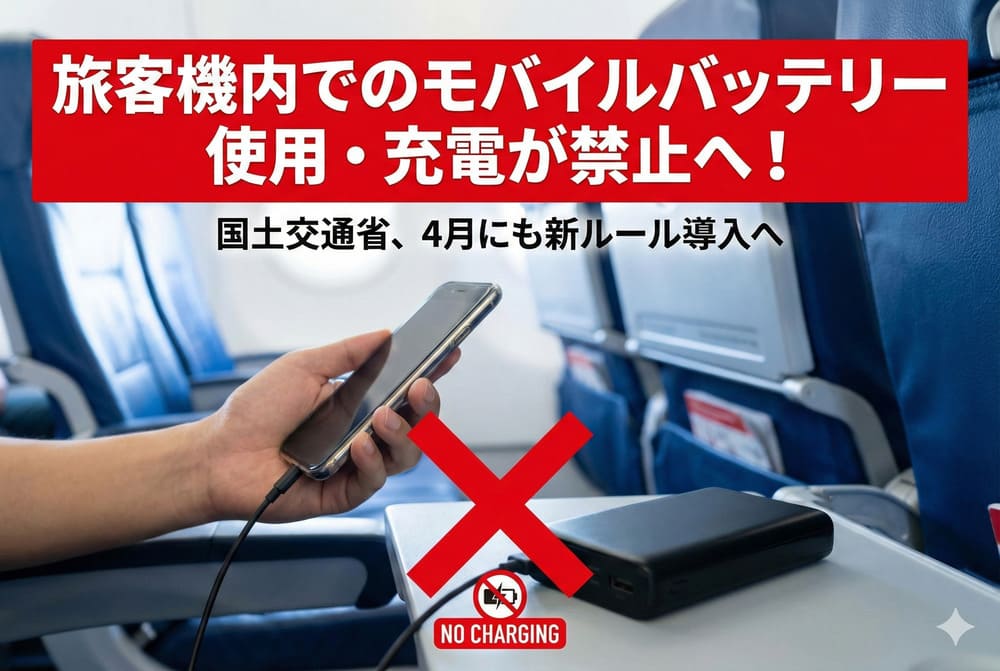 モバイルバッテリー使用禁止