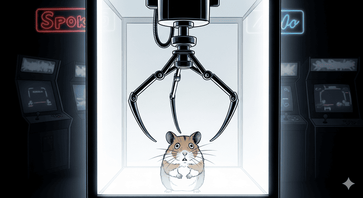 生きたハムスターがUFOキャッチャーの景品に