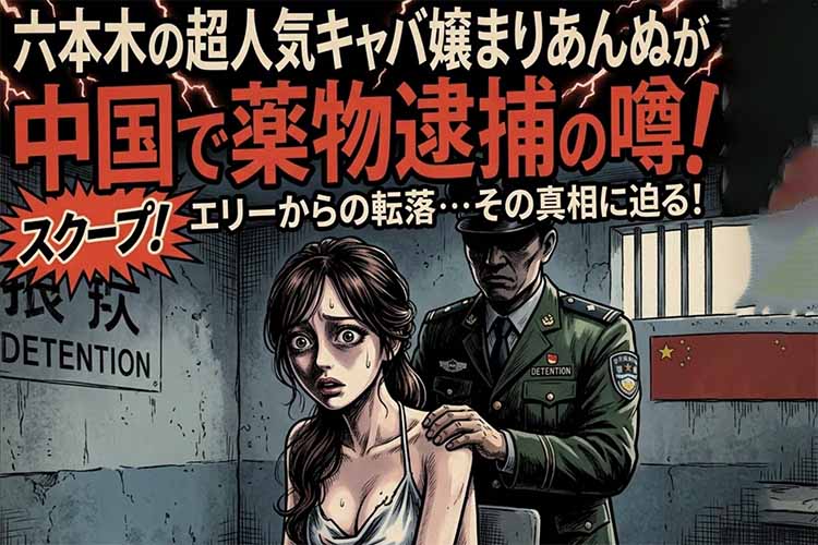 キャバクラまりあんぬ、違法薬物で中国で捕まる