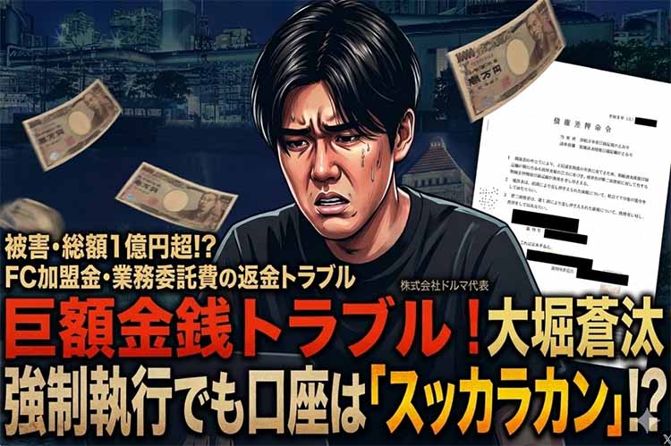 大堀蒼汰、金銭トラブル