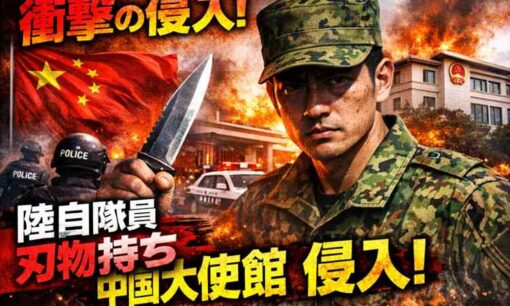 自衛官が中国大使館に刃物持参で侵入し逮捕！中国猛抗議で国際問題化のリスクも