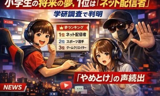 小学生の将来の夢、1位は「ネット配信者」　学研調査で判明　人気配信者からも「やめとけ」の警告相次ぐ
