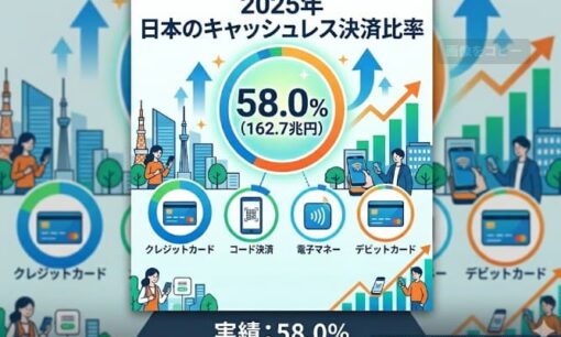 2025年のキャッシュレス決済比率58.0％到達。経産省が示す80％目標への現在地