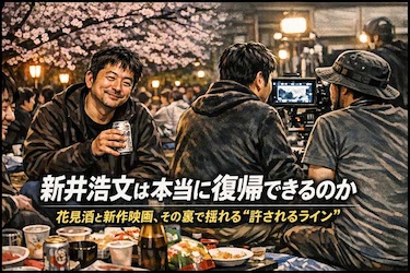 新井浩文は本当に復帰できるのか　花見酒と新作映画、その裏で揺れる“許されるライン”
