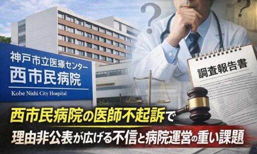 【不同意性交】神戸市立医療センター西市民病院の医師が不起訴　同院の不祥事続く