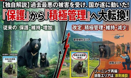 過去最悪の被害を受け、国が動いた！保護から積極管理へ転換した環境省の最新クマ対策ガイドライン
