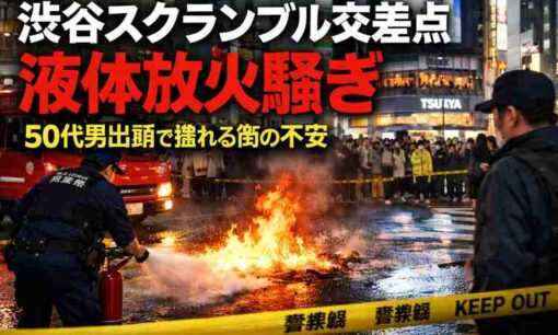 【50代男出頭】渋谷スクランブル交差点で液体まかれ火災　都市の脆さと無差別不安が浮き彫りに