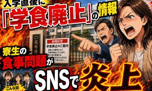 高知県内の高校か　入学直後に後出し”学食廃止”、寮生の食事問題がSNSで炎上
