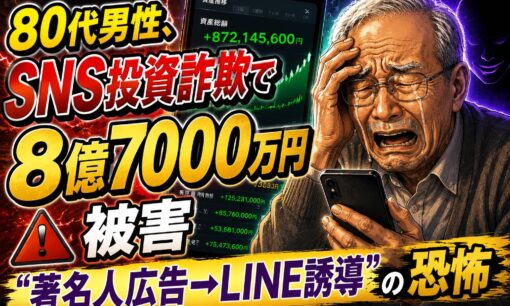 80代男性、SNS投資詐欺で8億7000万円被害　“著名人広告→LINE誘導”の恐怖