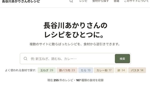 長谷川あかり“無断レシピまとめサイト”が物議　非公式なのにアフィ収益化で著作権懸念