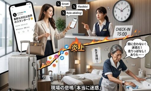 ホテルの時間前チェックイン要求の是非。 Xで激論、現場の清掃員からは本当に迷惑と悲鳴も