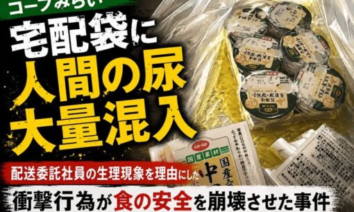 【コープみらい】宅配袋に人間の尿大量混入　配送委託従業員の生理現象を理由にした衝撃行為が食の安全を崩壊させた事件