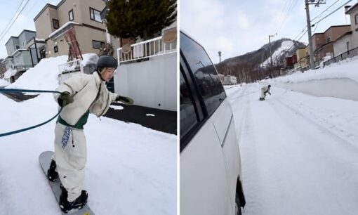 北京五輪スノボ代表・濱田海人が公道で車牽引スノボの違反動画拡散で炎上加速、性加害疑惑も再燃