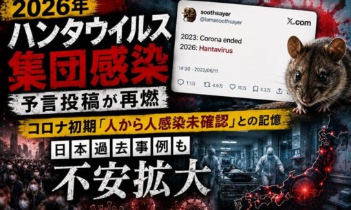 2026年ハンタウイルス集団感染 X予言投稿が再燃、コロナ初期「人から人感染未確認」との記憶が不安呼ぶ 昔から存在するウイルス