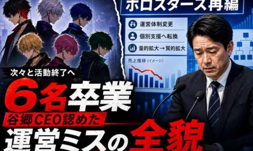 ホロスターズ、半数6名が卒業発表で女性ファン阿鼻叫喚　カバー谷郷CEOが認めた運営ミスの全貌
