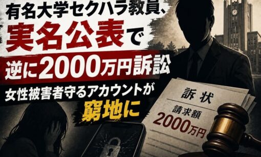 有名大学セクハラ教員、実名公表で逆に2000万円訴訟 女性被害者守るアカウントが窮地に