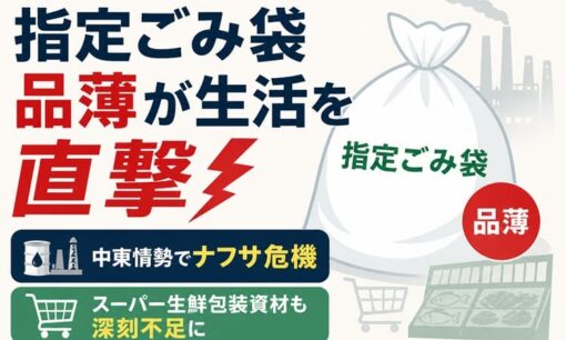 指定ごみ袋品薄が生活を直撃　中東情勢でナフサ危機　スーパー生鮮包装資材も深刻不足に