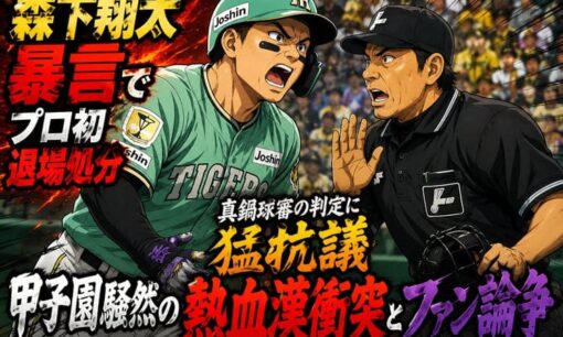阪神・森下翔太暴言でプロ初退場処分　真鍋球審の判定に猛抗議　甲子園騒然の熱血漢衝突とファン論争