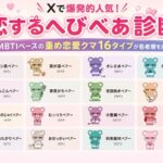 Xで爆発的人気！「恋するへびべあ診断」 MBTIベースの重め恋愛クマ16タイプが若者層を虜に