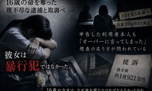 16歳少女が障害者施設で利用者守り暴行容疑 体重20kgで死亡 人質司法の犠牲か 母親が国と兵庫県に1億921万円提訴