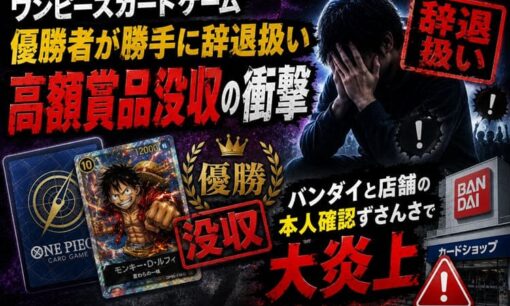 ワンピースカードゲーム優勝者が勝手に辞退扱い 高額賞品没収の衝撃 バンダイと店舗の本人確認ずさんさで大炎上
