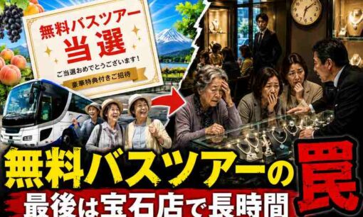 無料バスツアーのはずが宝石店に90分、高額販売と「帰れない」の声　半世紀前からある”当選商法”とは