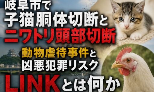 岐阜市で子猫胴体切断とニワトリ頭部切断 動物虐待事件と凶悪犯罪リスク LINKとは何か