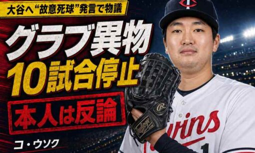 大谷翔平への「故意死球」発言で物議のコ・ウソク、グラブ異物で退場、10試合停止　本人は反論